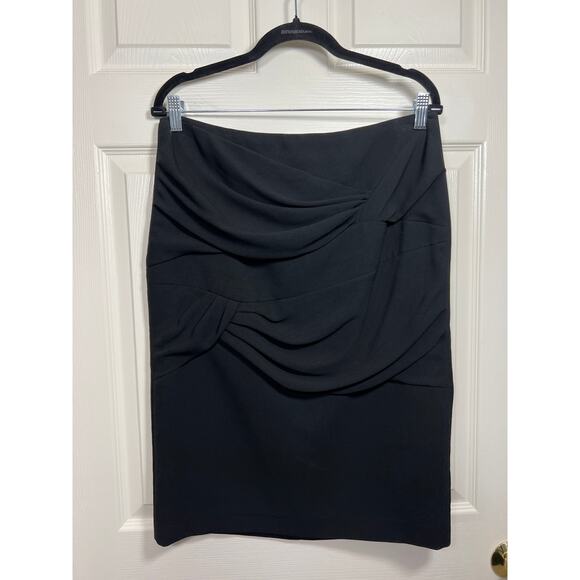Escada Dresses & Skirts - Escada Black Stretch Knit Draped Pleat Front Runia Pencil Skirt size 40 / US Med